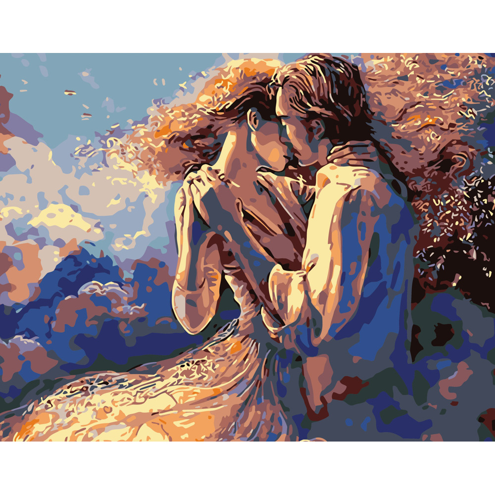 Paint by number Strateg PREMIUM Kiss of Souls size 40x50 cm (DY214)