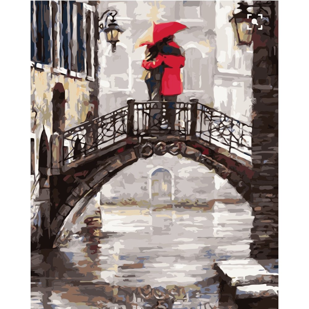 Картина за номерами Strateg ПРЕМІУМ Кохання у Венеції розміром 40х50 см (GS003)