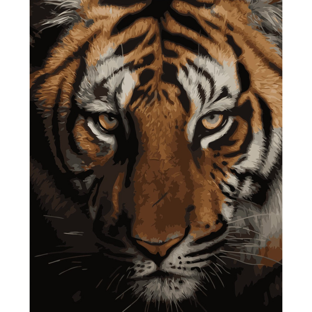 Paint by number Strateg PREMIUM View of a predator size 40x50 cm (GS028)