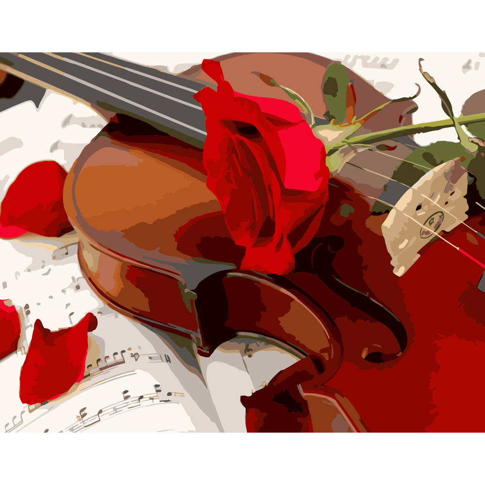 Картина за номерами Strateg ПРЕМІУМ Троянда скрипаря розміром 40х50 см (GS178)