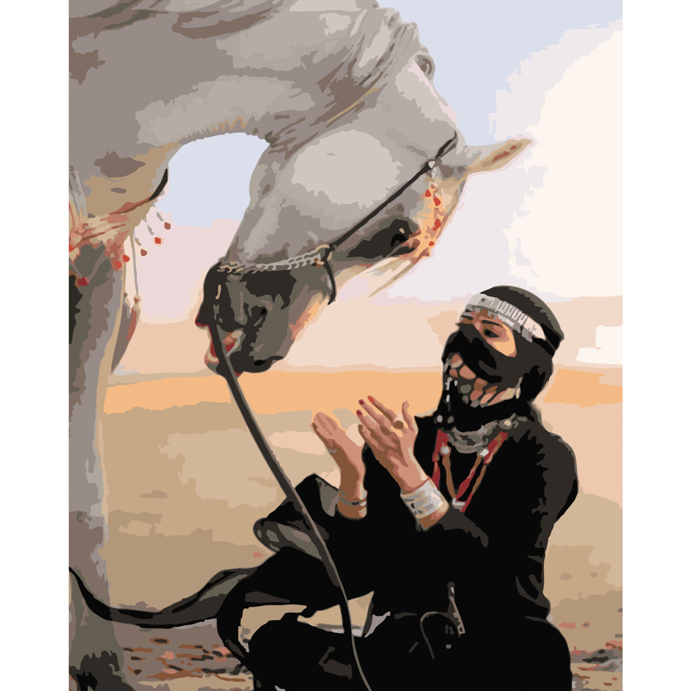 Картина за номерами Strateg ПРЕМІУМ Принцеса пустелі розміром 40х50 см (GS200)