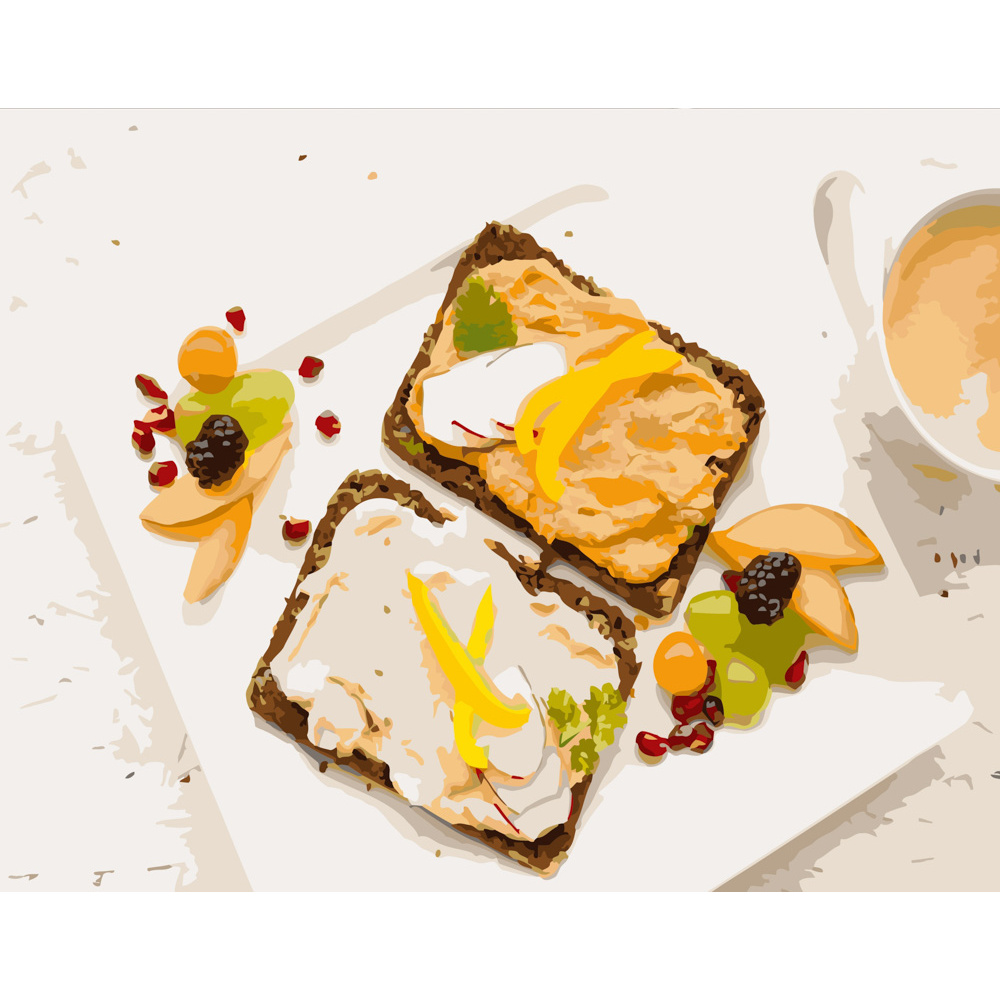 Malen nach Zahlen Strateg PREMIUM Gesundes Frühstück Größe 40x50 cm (GS257)