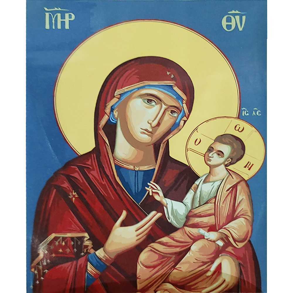 Картина за номерами Strateg ПРЕМІУМ Божа Матір з лаком розміром 40х50 см (SY6648)