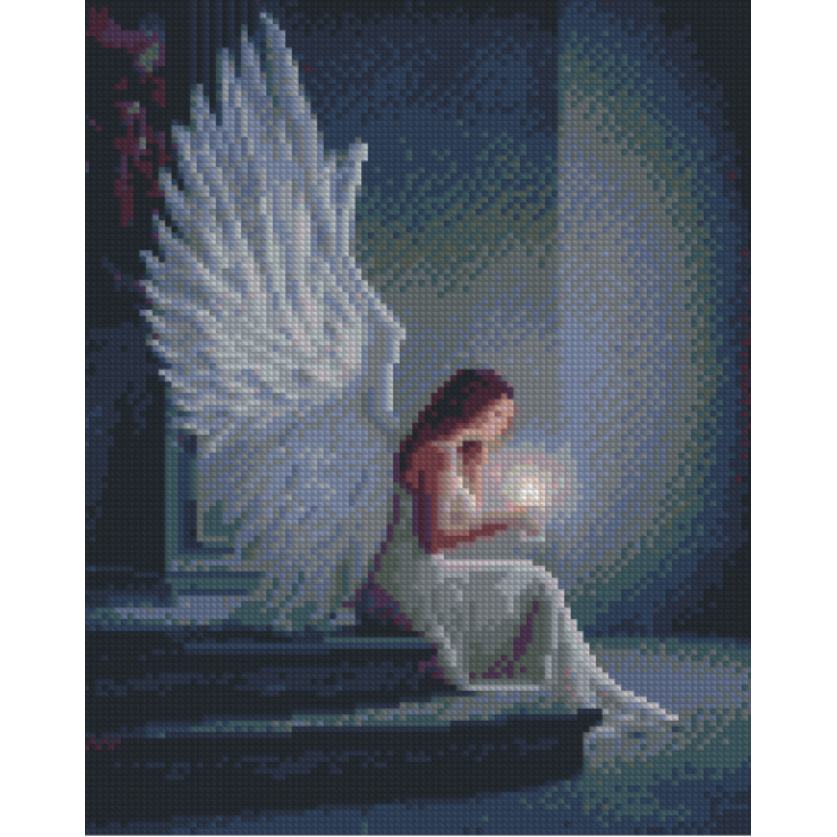 Алмазна мозаїка Strateg ПРЕМІУМ Дівчина-ангел розміром 30х40 см (HX470)
