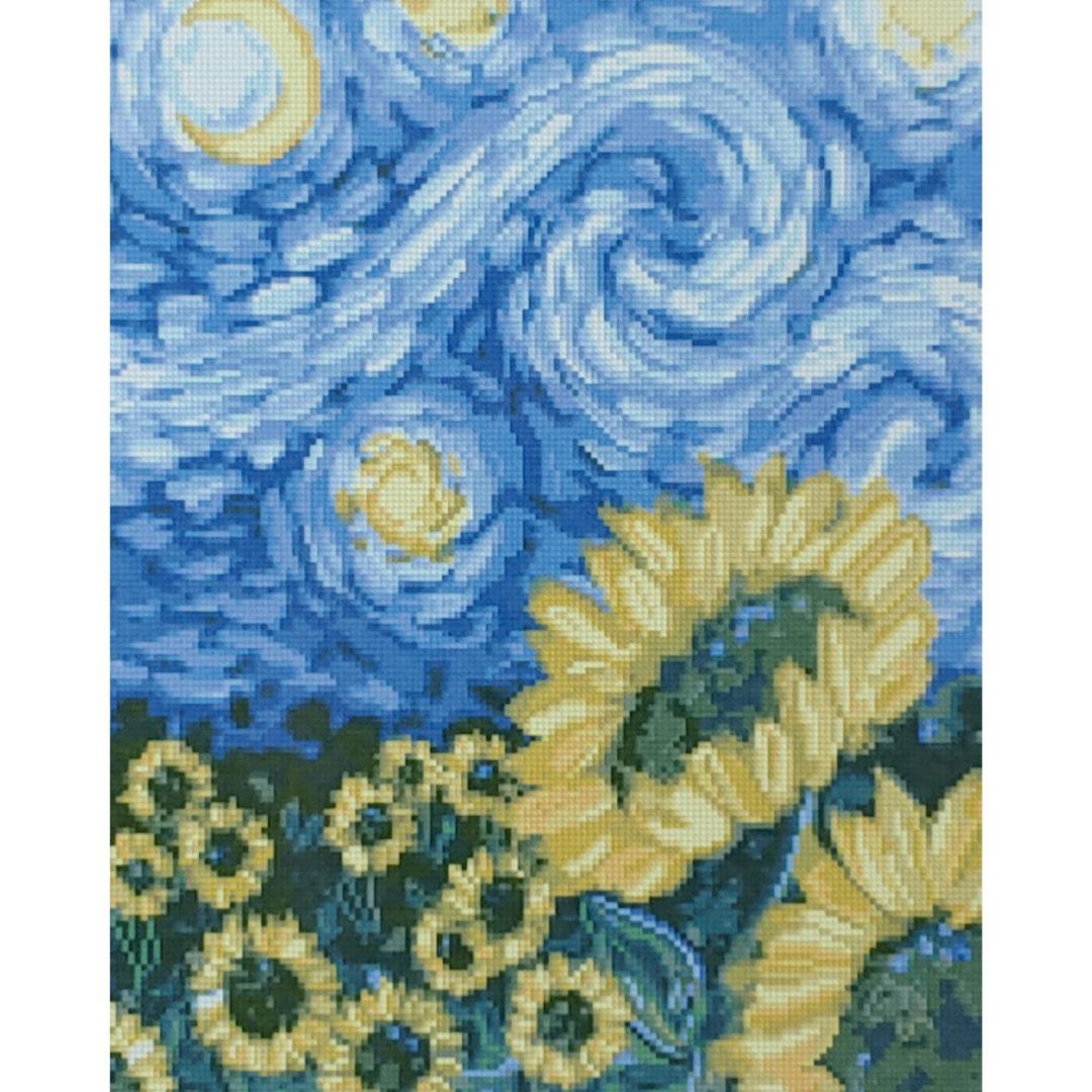 Diamond painting Strateg PREMIUM Sunflowers in the style of Van Gogh size 30х40 sm (HX506)