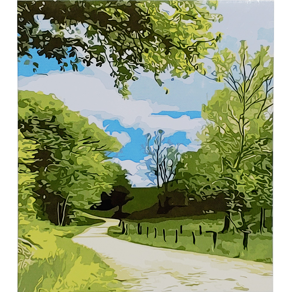 Paint by numbers Strateg PREMIUM Forest path size 30x40 cm (SS6543)