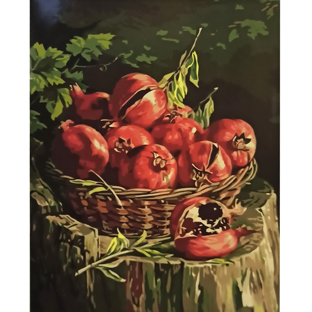 Paint by numbers Strateg PREMIUM Collection of pomegranate size 40x50 cm (GS029)