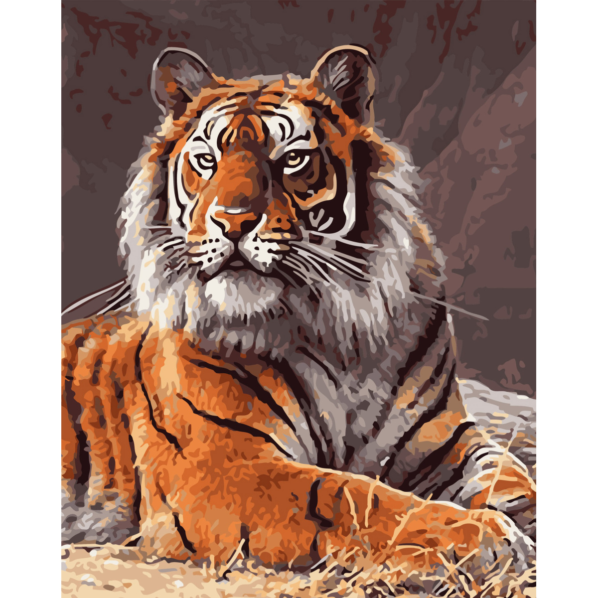 Картина за номерами Strateg ПРЕМІУМ Погляд тигра розміром 40х50 см (GS111)