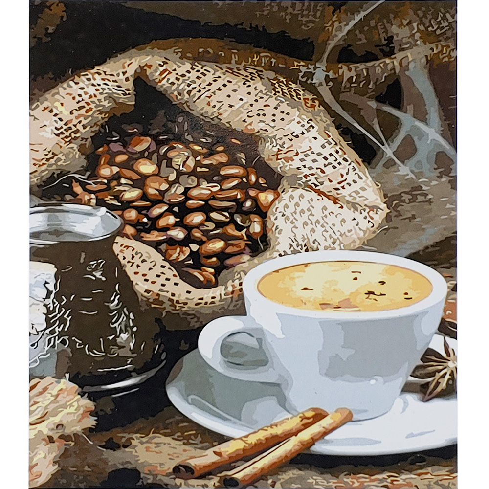 Paint by numbers Strateg PREMIUM Fragrant natural coffee size 30x40 cm (SS-6638)