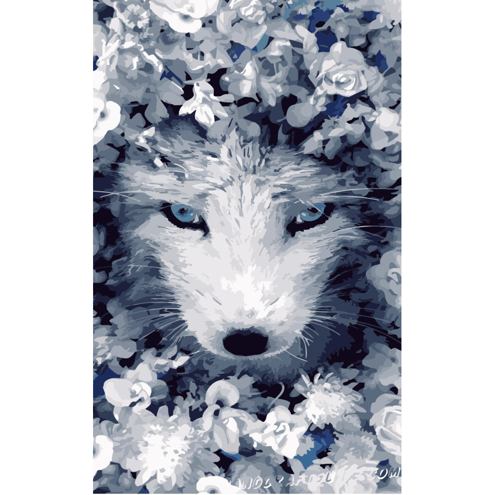 Картина за номерами Strateg ПРЕМІУМ Білосніжна лисиця розміром 50х25 см (WW008)