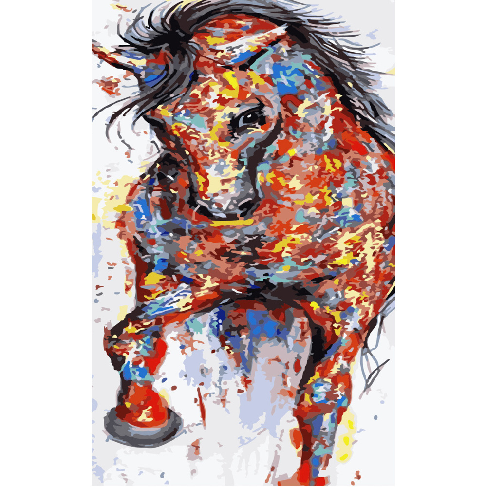 Paint by number Strateg PREMIUM Art horse size 50x25 cm (WW029)