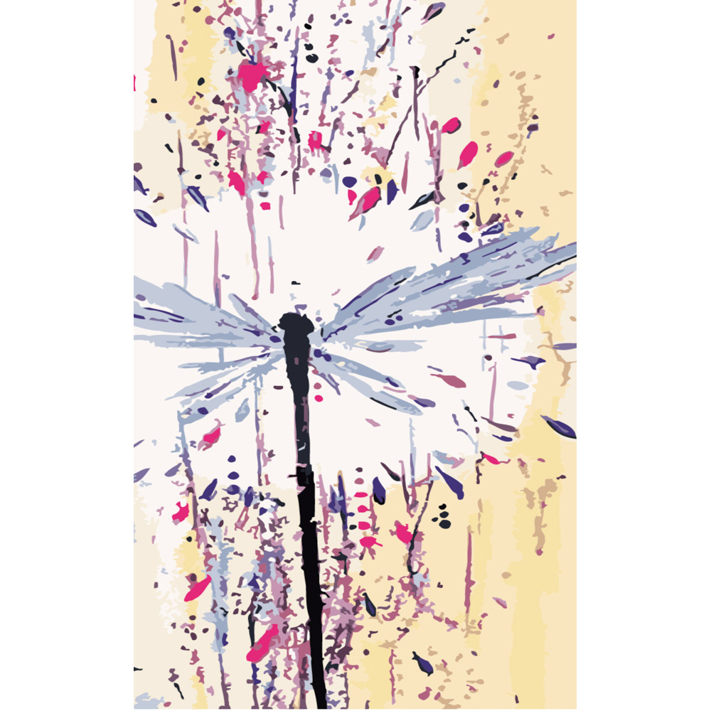 Paint by number Strateg PREMIUM Abstract dragonfly size 50x25 cm (WW033)