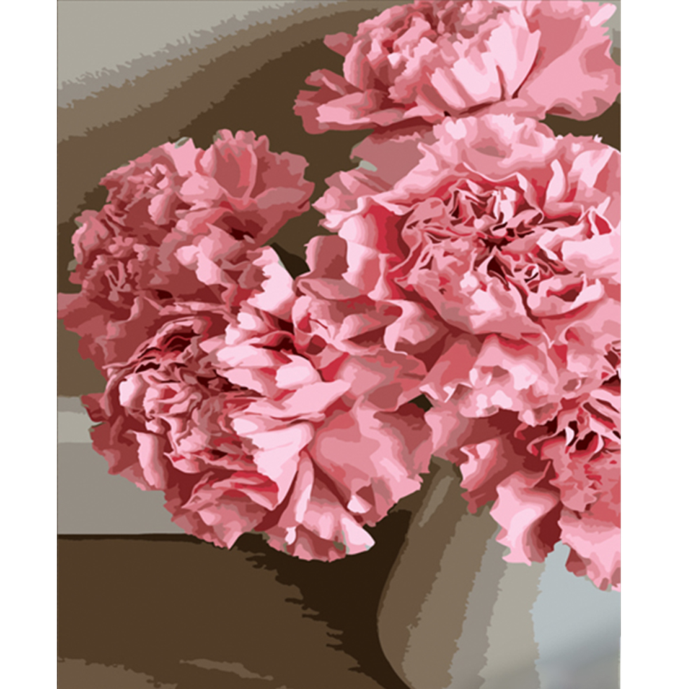 Paint by numbers Strateg PREMIUM Carnations in a vase size 40x50 cm (HH024)