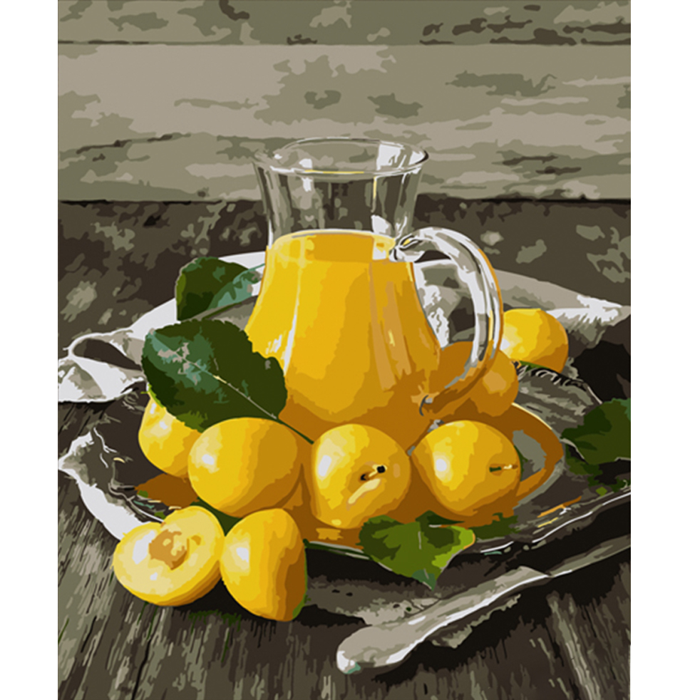 Paint by numbers Strateg PREMIUM Lemonade size 40x50 cm (HH043)