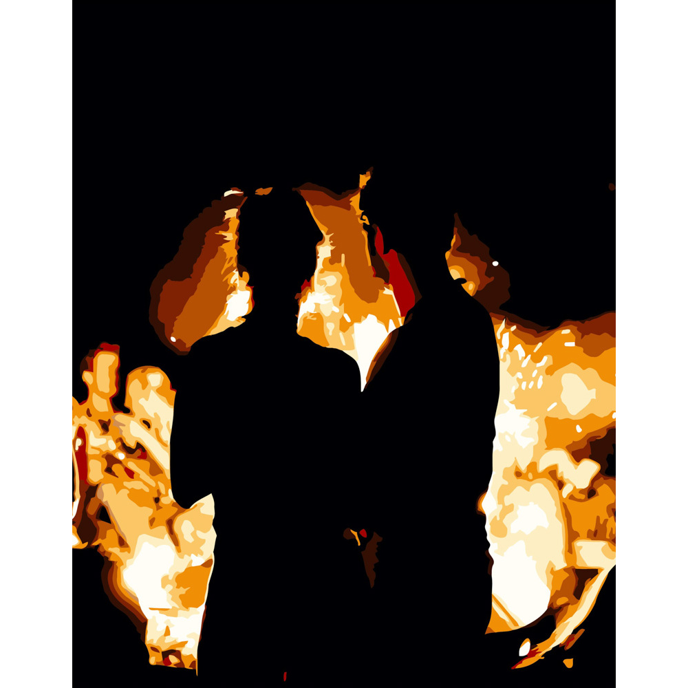 Картина за номерами Strateg ПРЕМІУМ Двоє в полум'ї розміром 40х50 см (DY267)