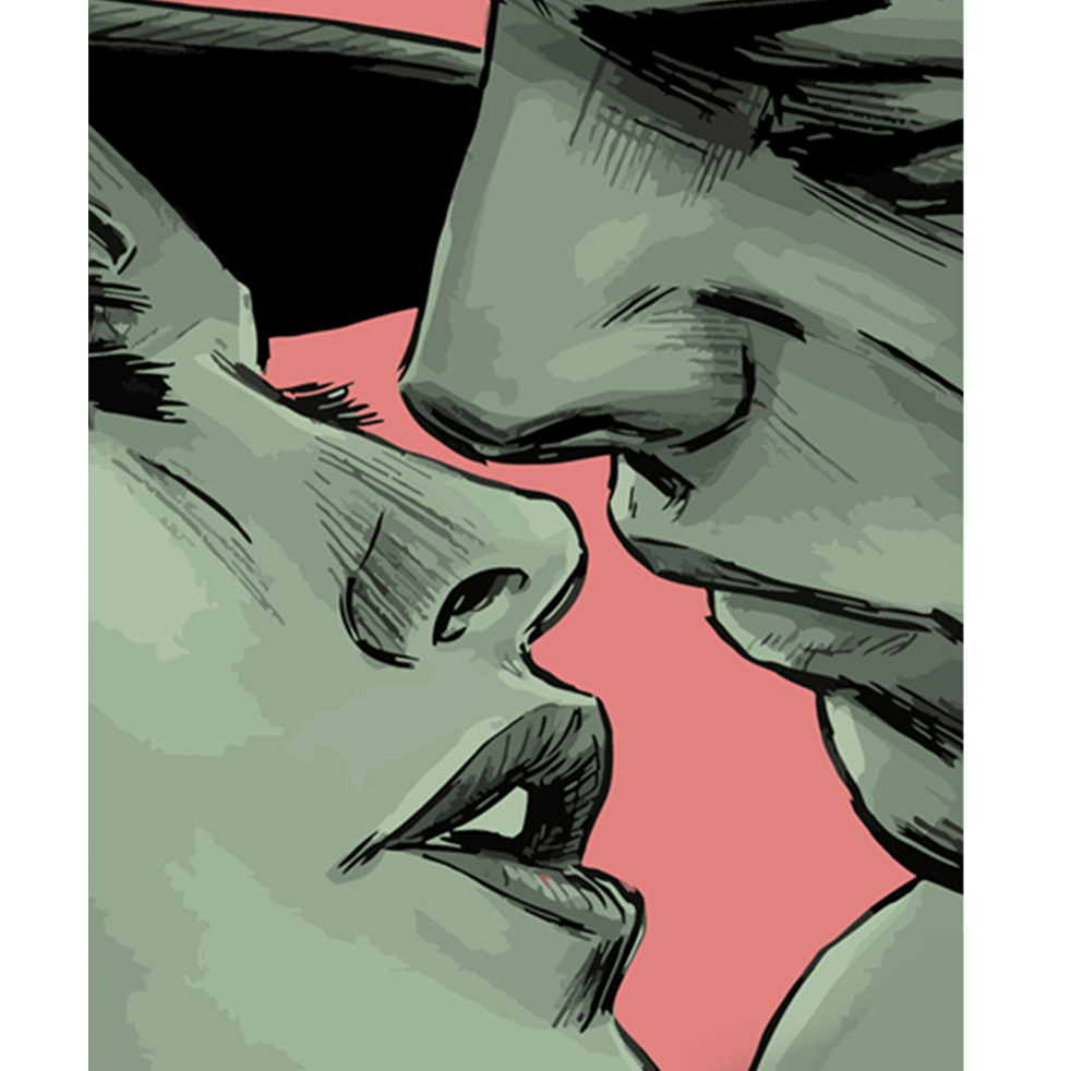 Картина за номерами Strateg ПРЕМІУМ Поцілунок розміром 40х50 см (DY295)