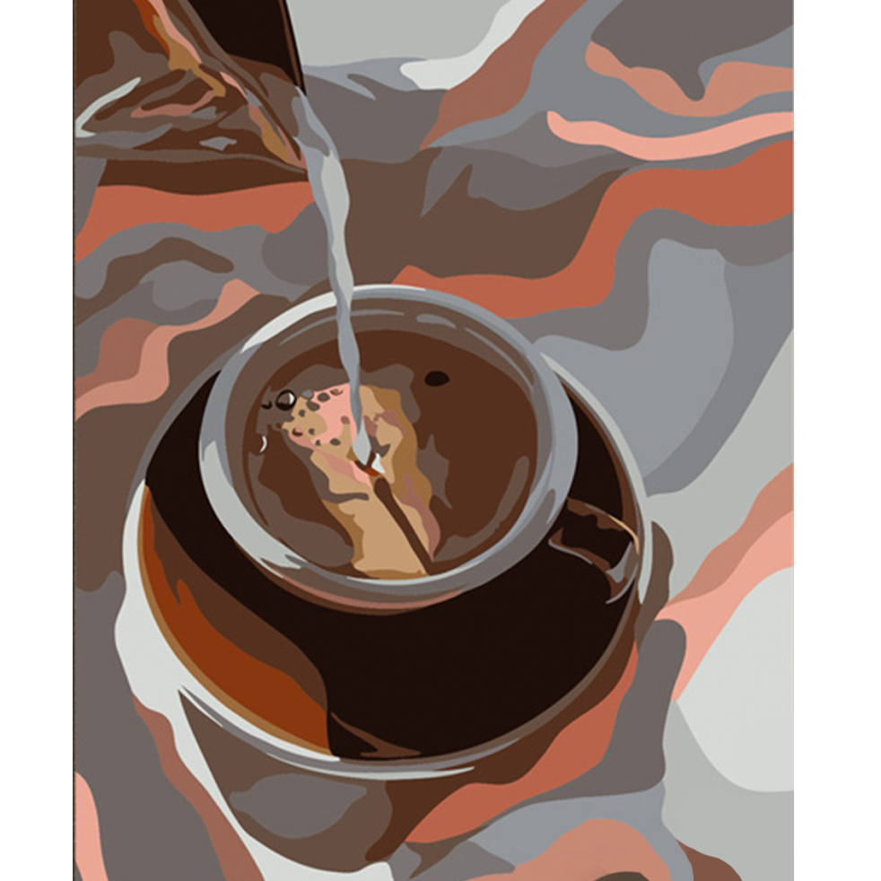 Картина за номерами Strateg ПРЕМІУМ Кава з молоком розміром 40х50 см (DY298)