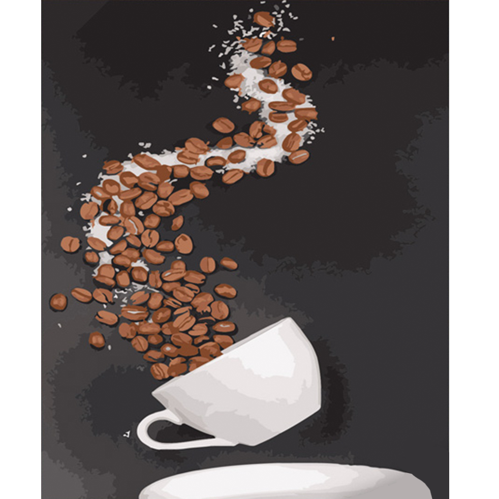 Картина за номерами Strateg ПРЕМІУМ Чашечка кави розміром 40х50 см (DY303)
