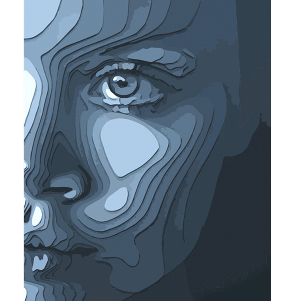 Картина за номерами Strateg ПРЕМІУМ Акварельне обличчя розміром 40х50 см (DY319)