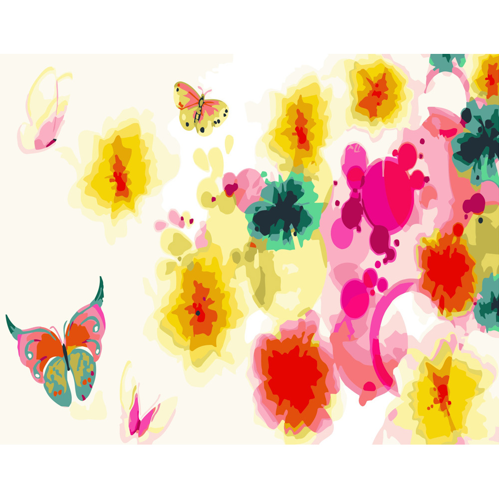 Картина за номерами Strateg ПРЕМІУМ Абстракція метелики розміром 40х50 см (GS326)