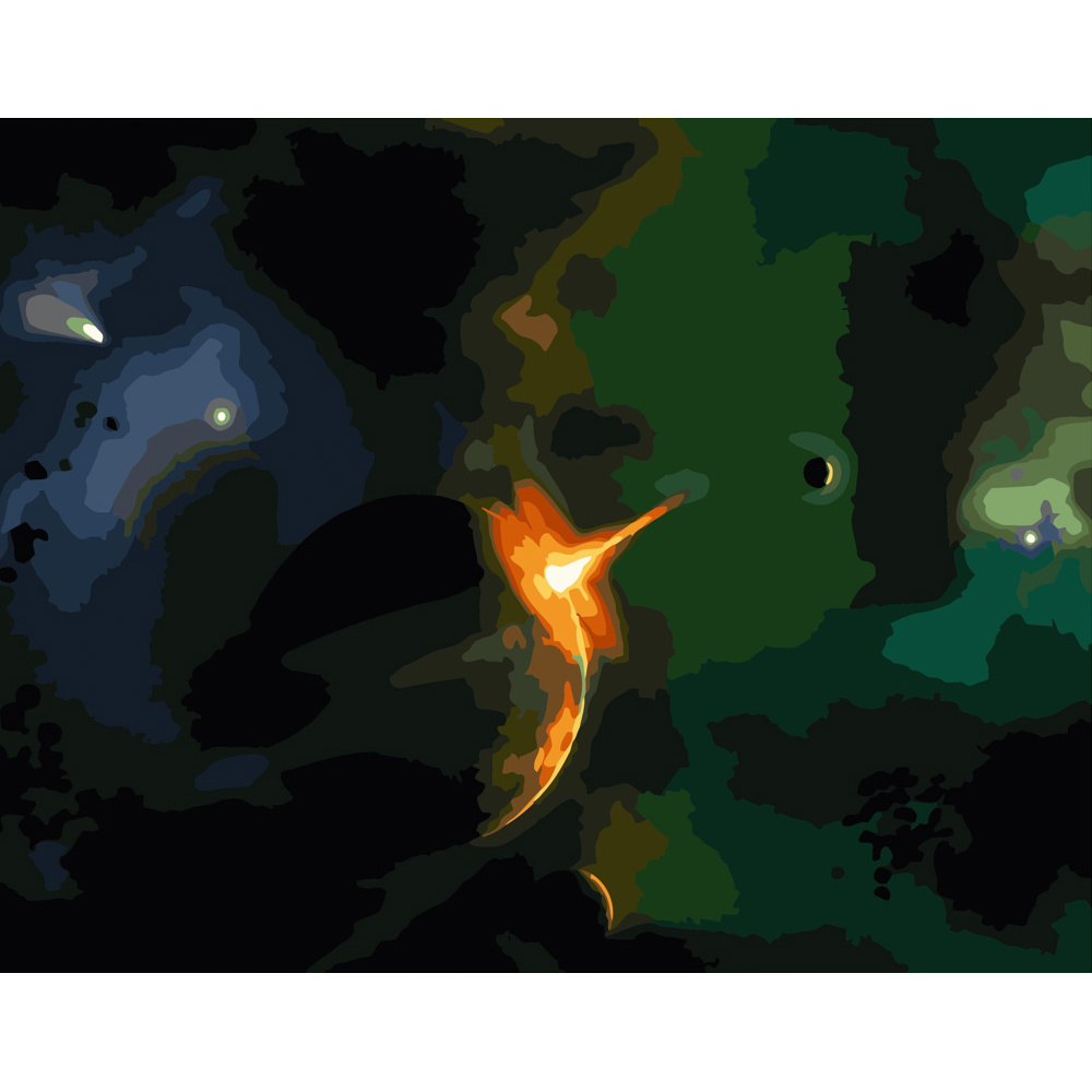 Картина за номерами Strateg ПРЕМІУМ Спалах у всесвіті розміром 40х50 см (GS364)