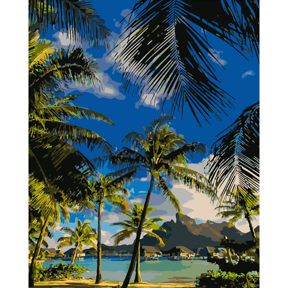 Картина за номерами Strateg ПРЕМІУМ Літній острів розміром 40х50 см (GS481)