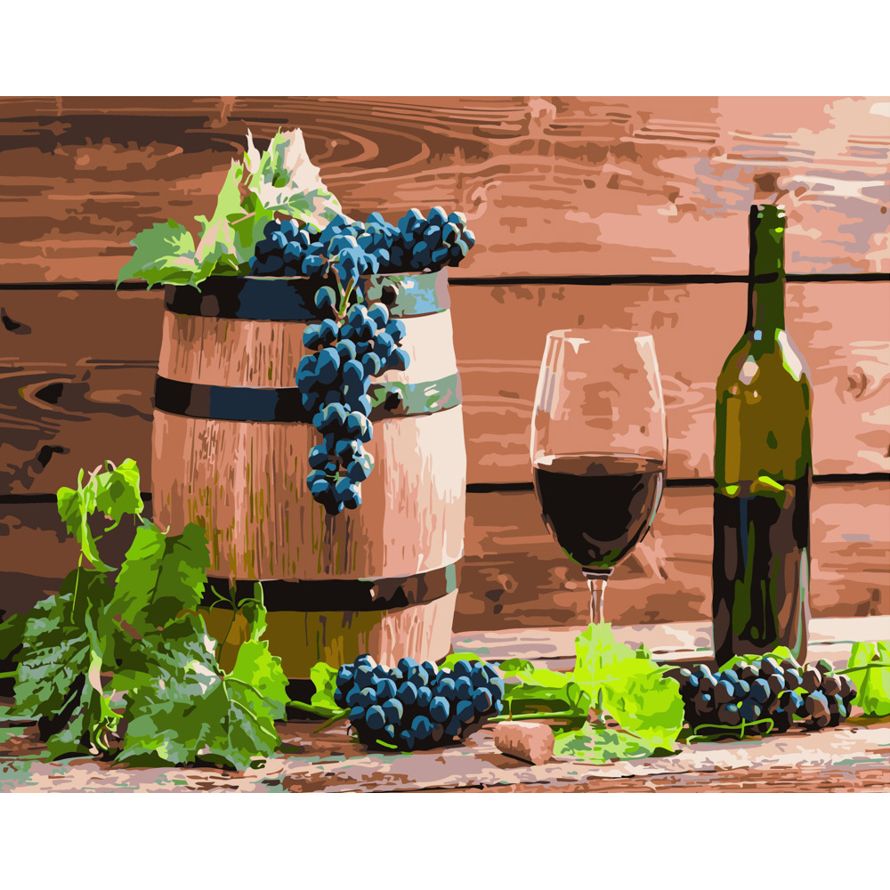Картина за номерами Strateg ПРЕМІУМ Домашнє вино розміром 40х50 см (GS507)