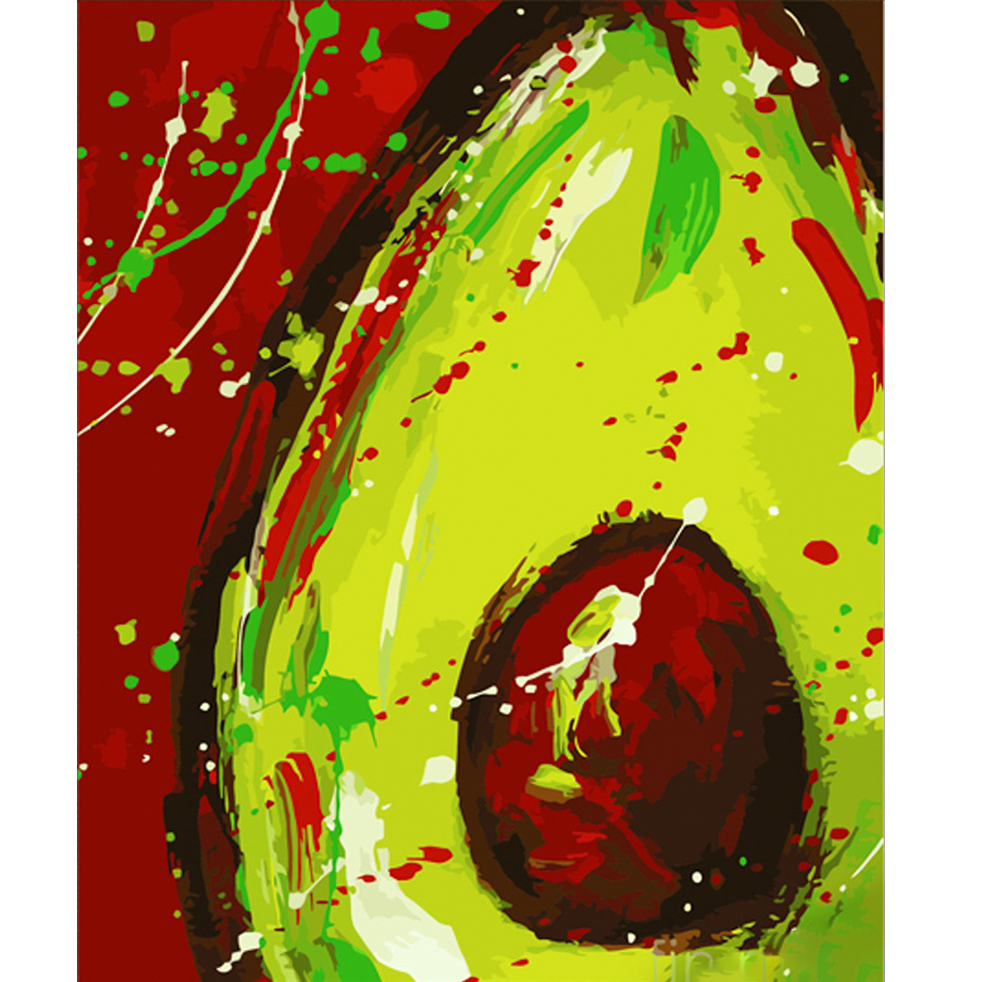 Paint by numbers Strateg PREMIUM Art avocado size 40x50 cm (GS580)