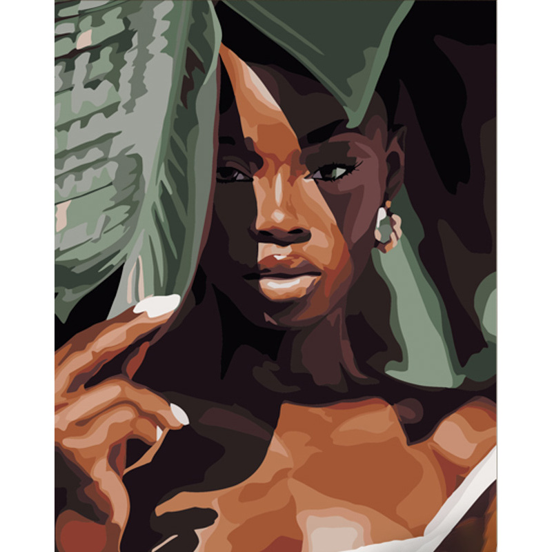 Картина по номерам Strateg ПРЕМИУМ Африканская красавица размером 40х50 см (GS550)