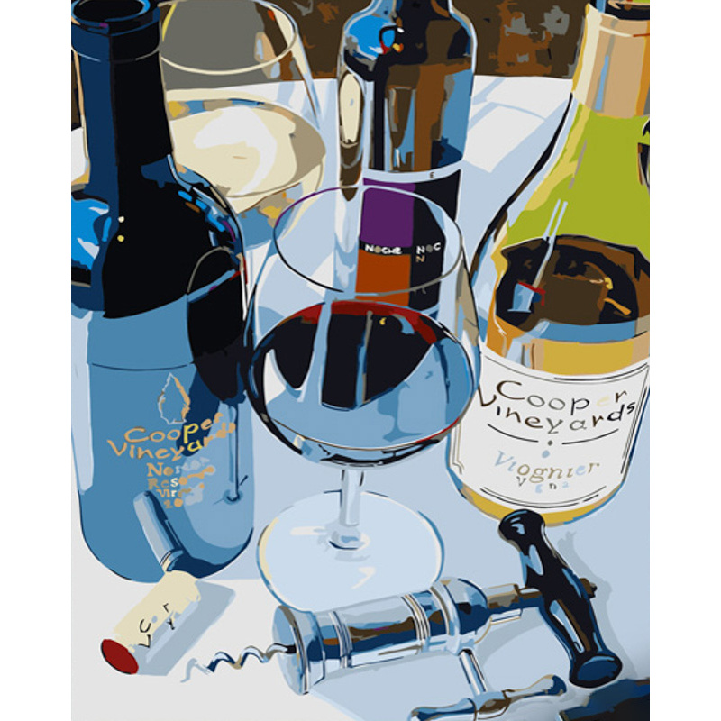 Paint by number Strateg PREMIUM Wine still life size 40x50 cm (GS651)