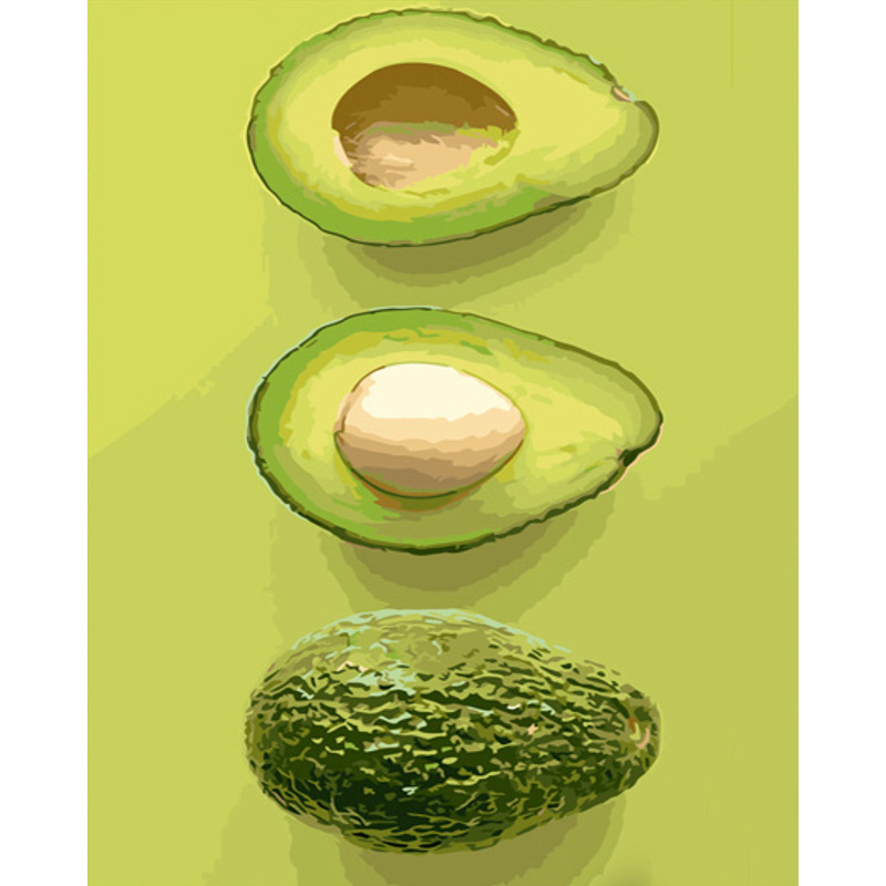 Paint by number Strateg PREMIUM Avocado size 40x50 cm (GS652)