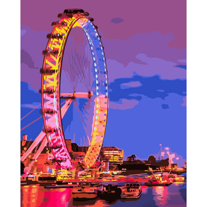 Paint by number Strateg PREMIUM Ferris wheel size 40x50 cm (GS683)