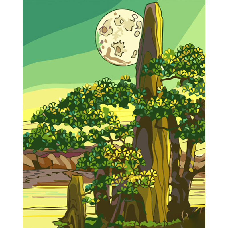 Картина за номерами Strateg ПРЕМІУМ Фантастичне дерево розміром 40х50 см (GS737)