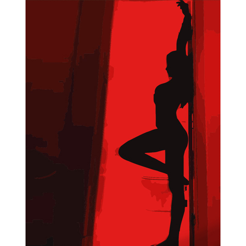 Картина за номерами Strateg ПРЕМІУМ Спокуса у червоному розміром 40х50 см (DY359)