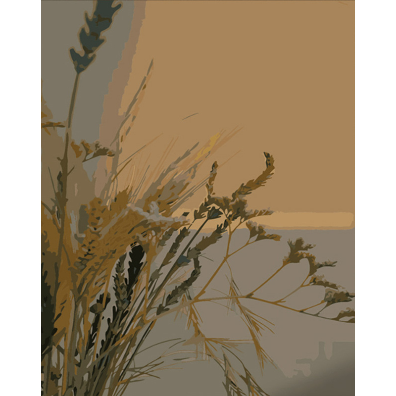 Картина за номерами Strateg ПРЕМІУМ Ранкові сухоцвіти  розміром 40х50 см (DY383)
