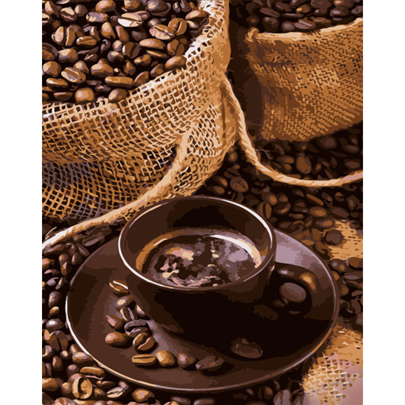 Malen nach Zahlen Strateg PREMIUM Kaffeebohnen Größe 40x50 cm (DY387)