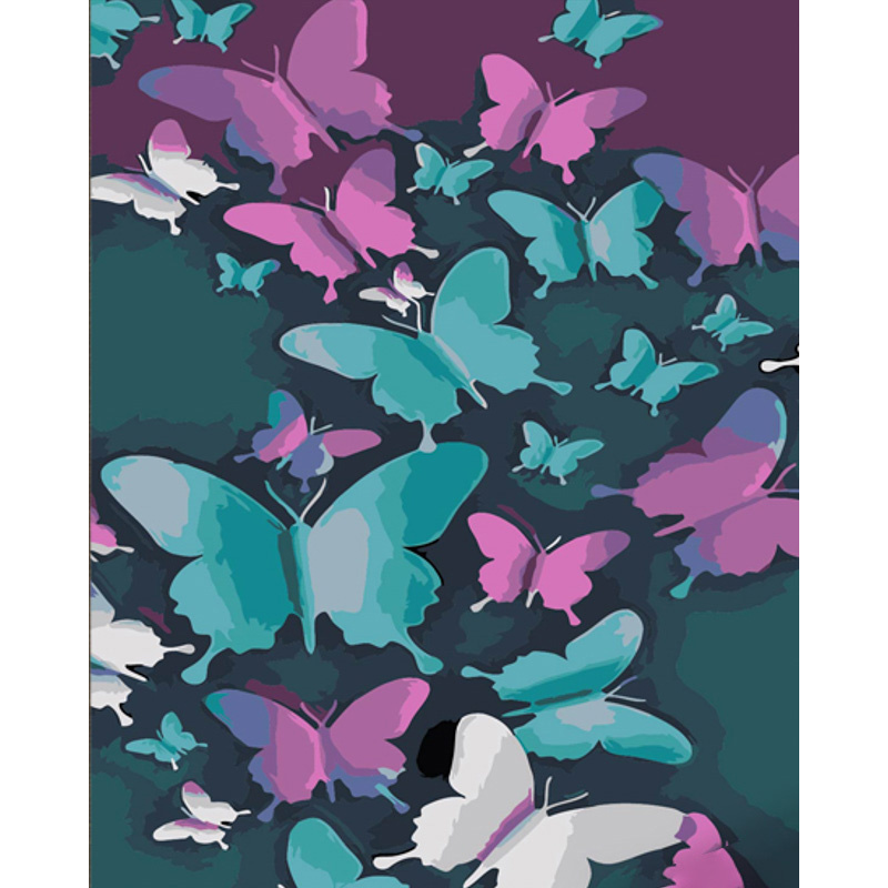 Картина за номерами Strateg ПРЕМІУМ Політ метеликів з лаком та з рівнем розміром 40х50 см (DY422)