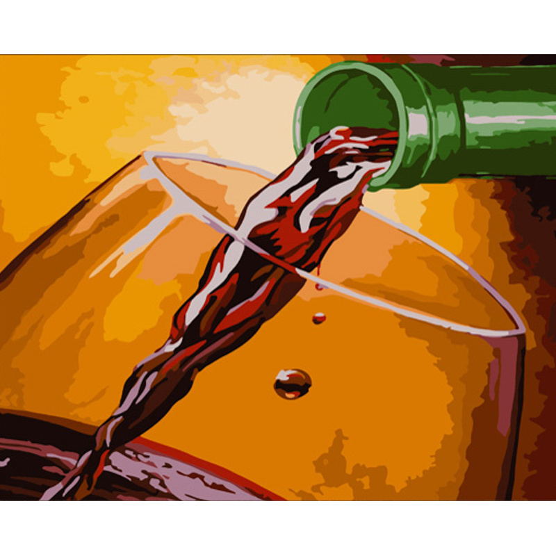 Картина по номерам Strateg ПРЕМИУМ Бокал вина с лаком размером 40х50 см (GS766)
