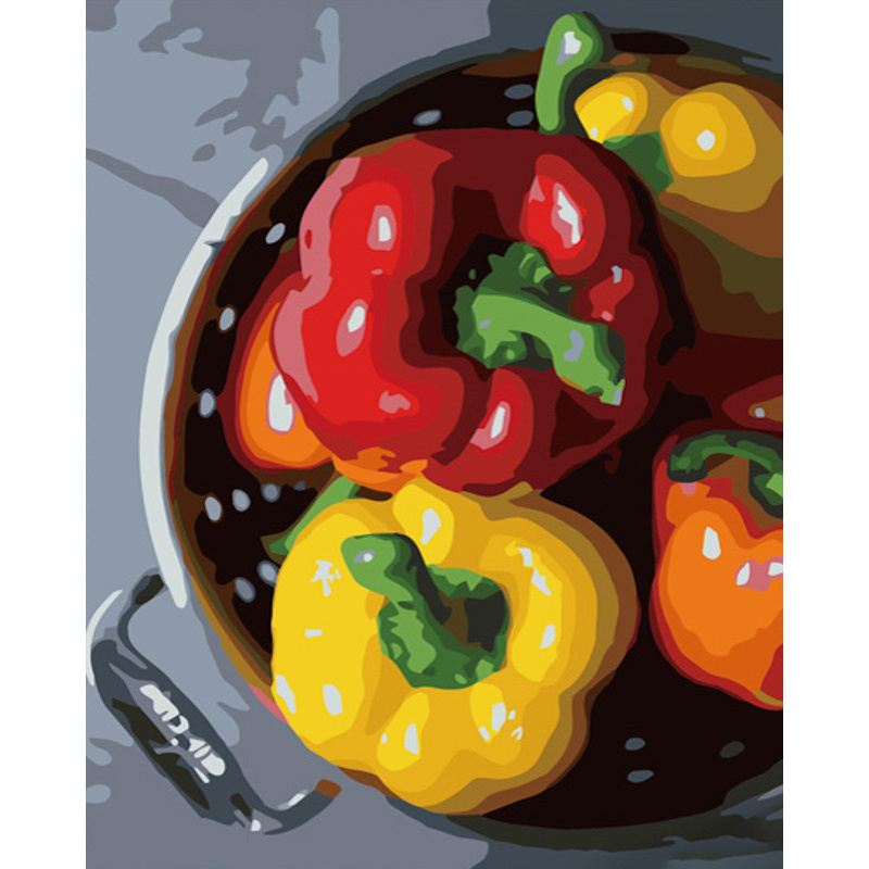 Malen nach Zahlen Strateg PREMIUM Paprika Größe 40x50 cm (GS767)