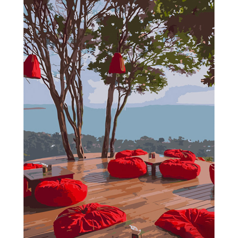 Червоні пуфи 