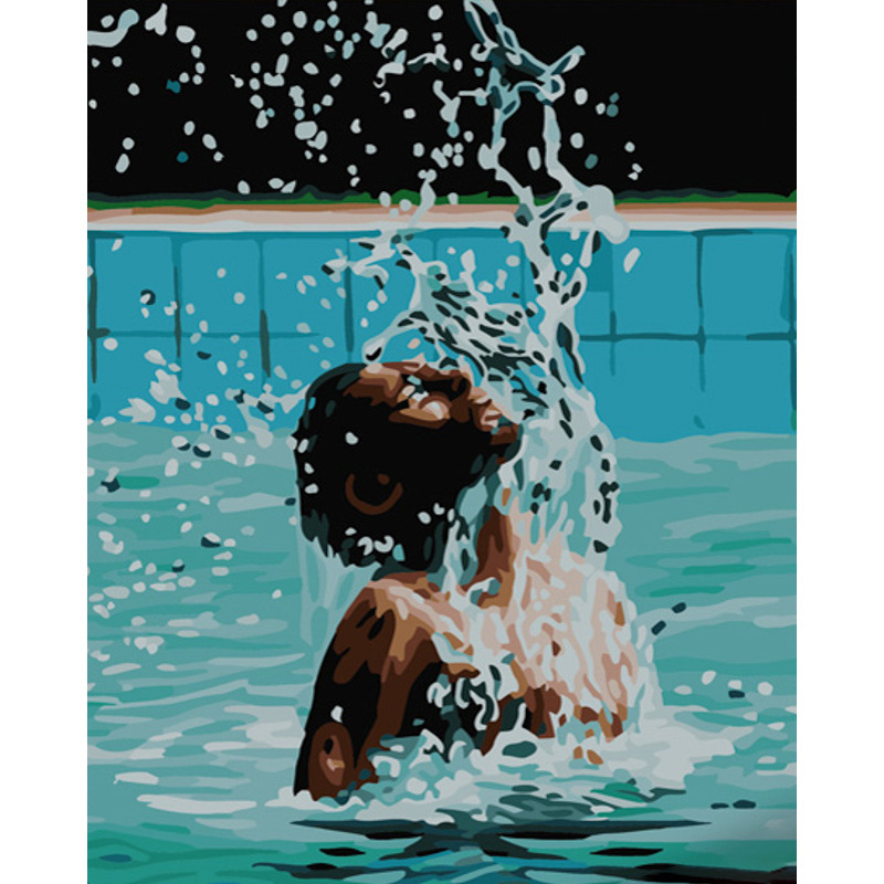 Картина за номерами Strateg ПРЕМІУМ Радість плавання розміром 40х50 см (GS773)