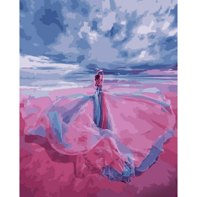 Картина по номерам Strateg ПРЕМИУМ Розовый танец размером 40х50 см (GS777)