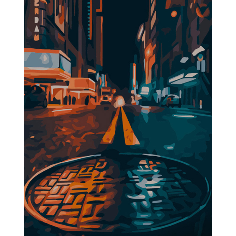 Paint by numbers Strateg PREMIUM Streets of New York size 40x50 cm (GS806)