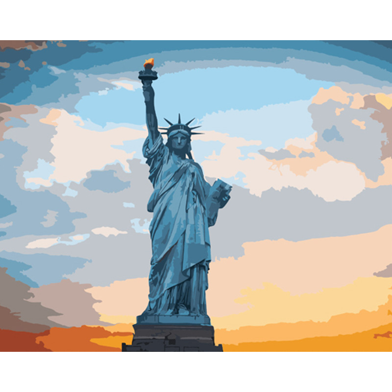 Картина за номерами Strateg ПРЕМІУМ Statue of Liberty в Нью-Йорку розміром 40х50 см (GS832)