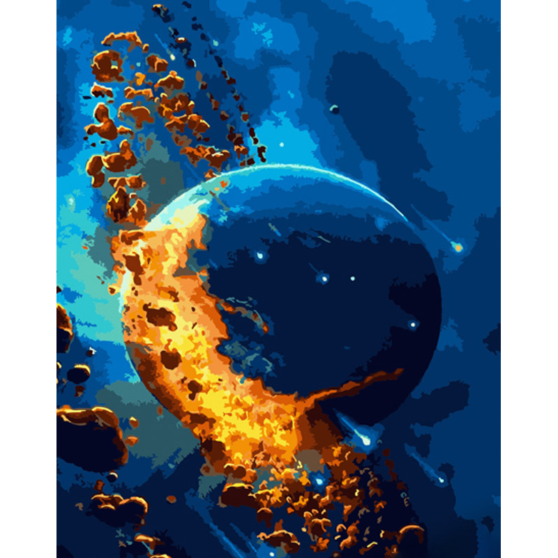 Картина по номерам Strateg ПРЕМИУМ Космический взрыв размером 40х50 см (GS845)