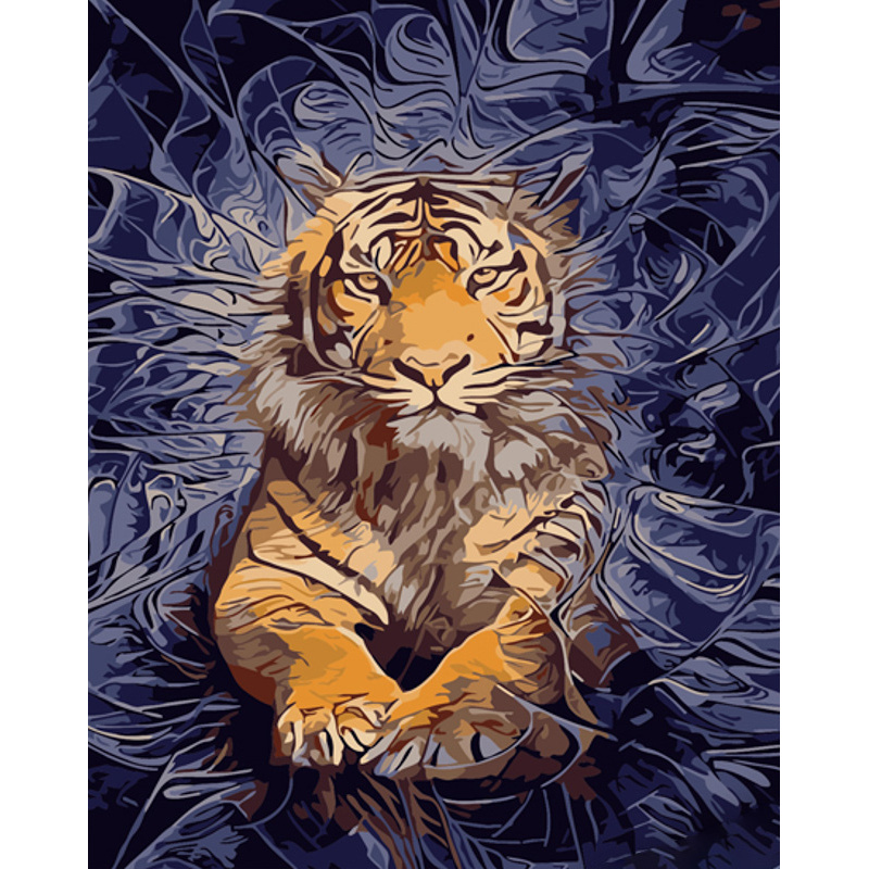 Paint by numbers Strateg PREMIUM Tiger power size 40x50 cm (GS951)