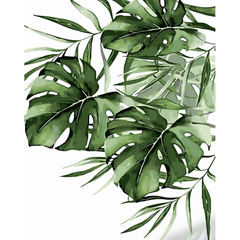 Paint by numbers Strateg PREMIUM Monstera leaves size 40x50 cm (GS1050)