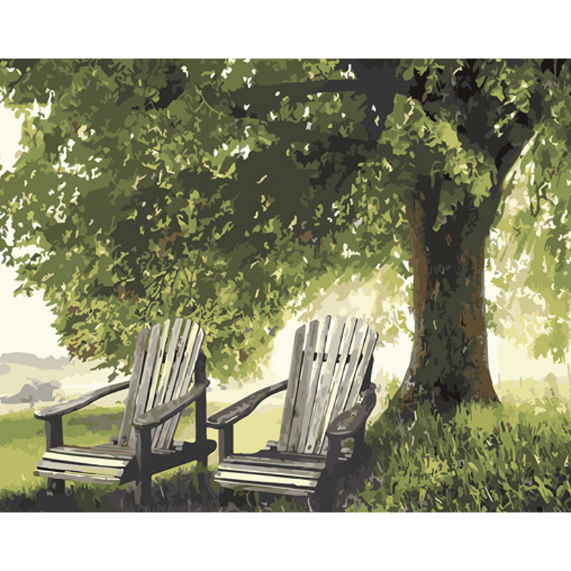 Paint by numbers Strateg PREMIUM Comfort under the tree size 40x50 cm (GS1051)