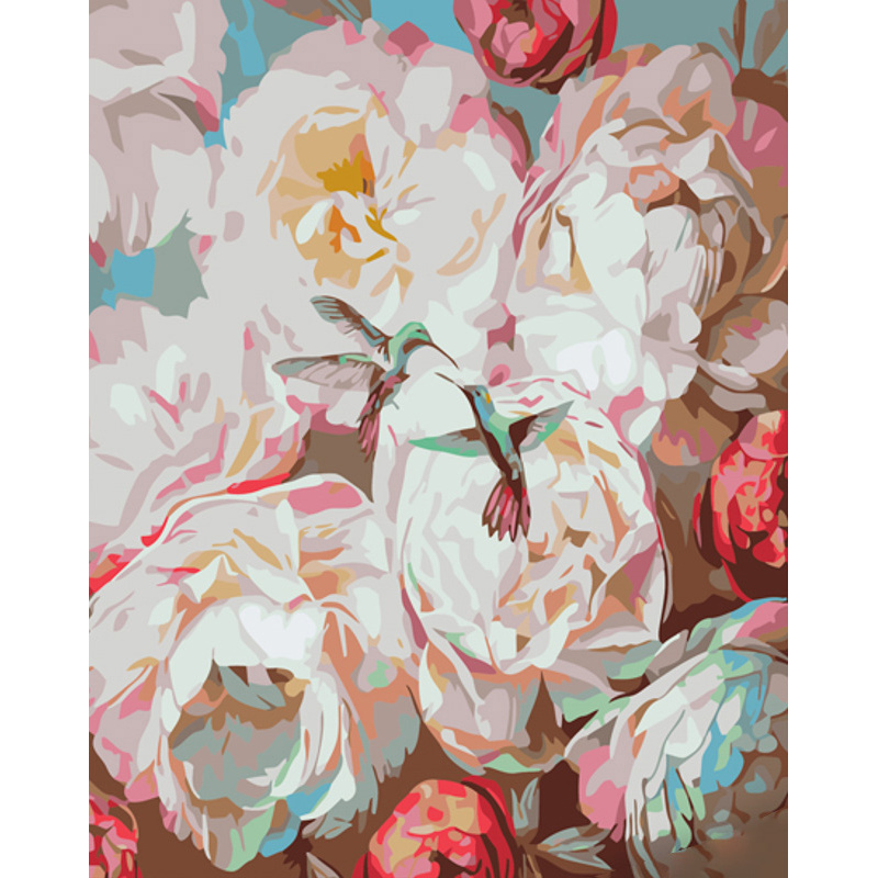 Paint by number Strateg PREMIUM Tenderness of peonies size 40x50 cm (GS1113)