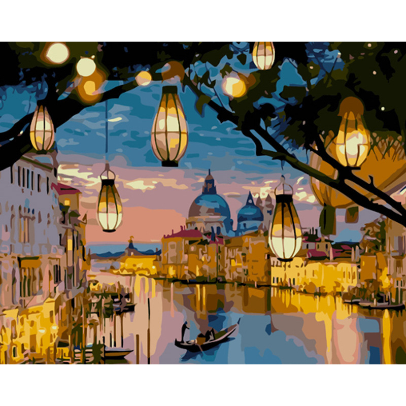 Paint by number Strateg PREMIUM Lanterns of Venice size 40x50 cm (GS1159)